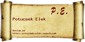 Potucsek Elek névjegykártya